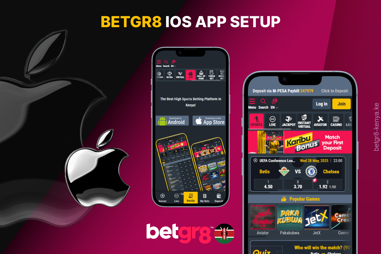 Nigerian iOS gadget users can easily and quickly download the Betgr8 app