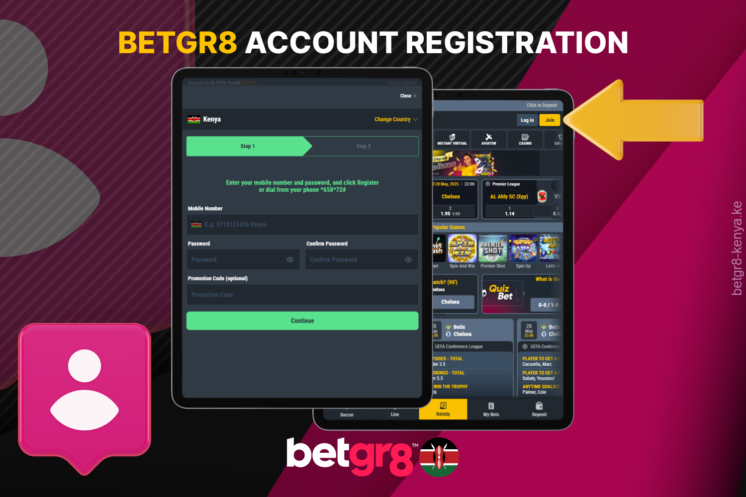 Signing up for Betgr8 in Kenya is literally just a few clicks away