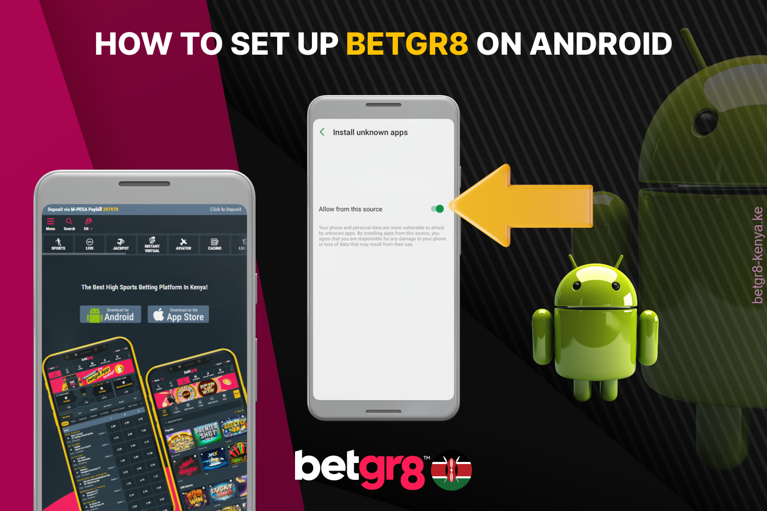 It only takes a few minutes to download the Betgr8 app for Android