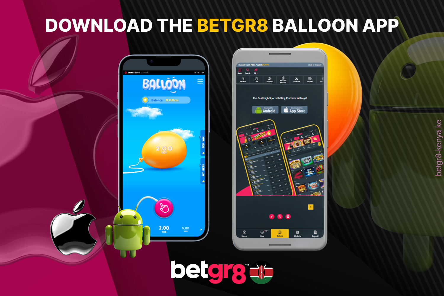 The Betgr8 app delivers a seamless experience, allowing players from Kenya to enjoy the game Balloon directly on their smartphones